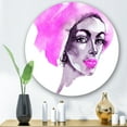 thumbnail image 2 of Designart 'Afro American Pink Woman Fashion Portrait' Modern Circle Metal Wall Art 11x11 - Disc of 11, 2 of 5