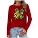 thumbnail image 5 of Uootdi St Patricks Day Long Sleeve Shirts for Women Retro Lucky Clover Tshirt Irish Shamrock Graphic Tee Tops Gift, 5 of 7