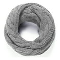thumbnail image 1 of Foulard d'Hiver en Tricot Côtelé, Deux Cercles Foulard en Laine Gris Clair, 1 of 5