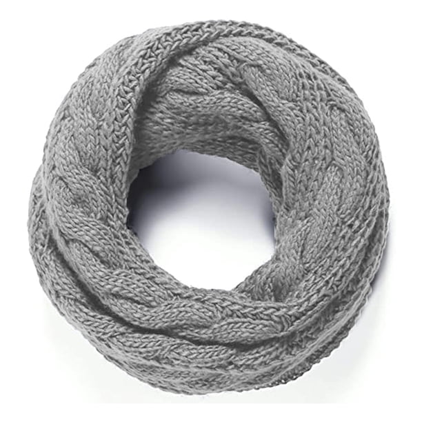 Bufanda de lana de dos círculos con cuello de punto para mujer cálida y gruesa para otoño e invierno