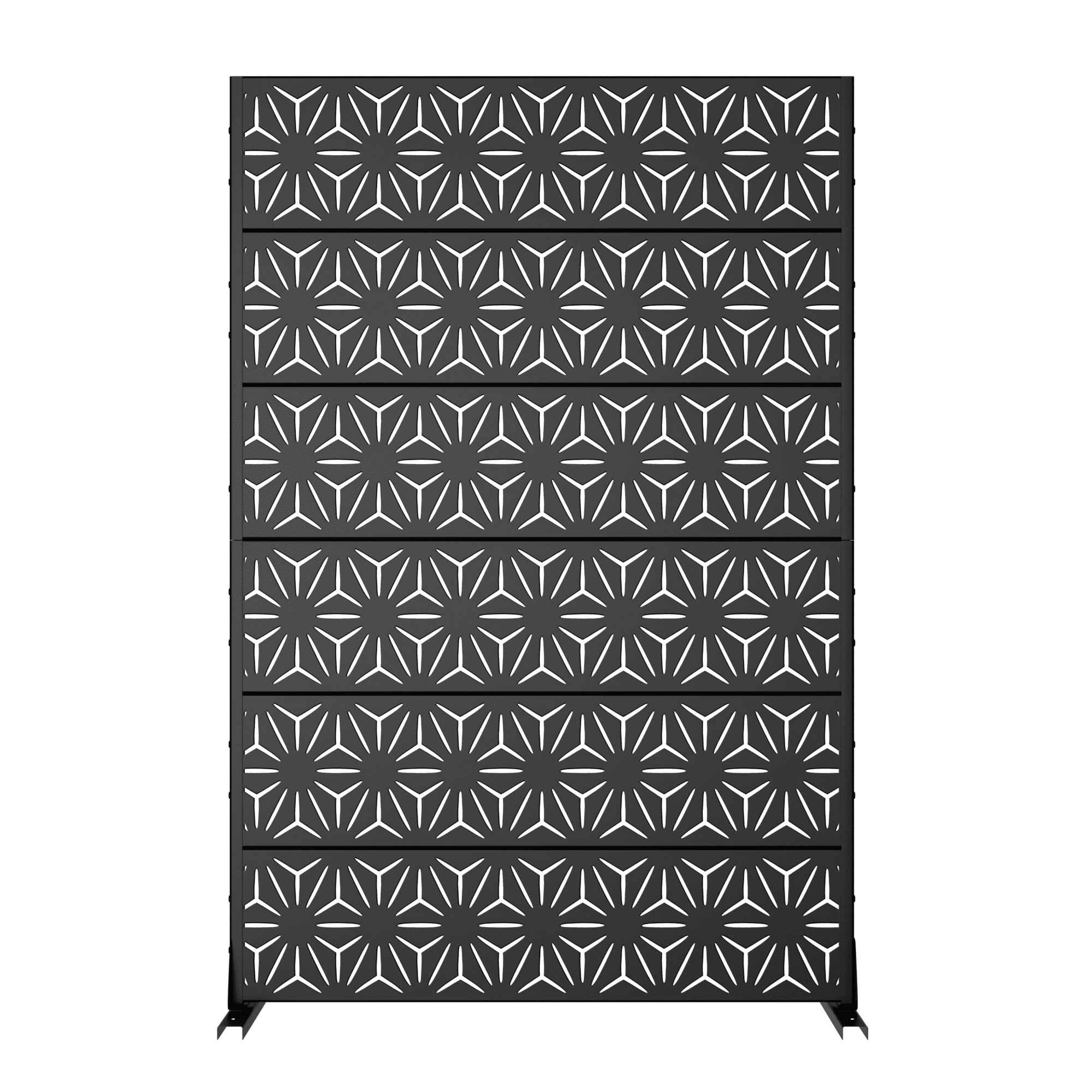 MAYEERTY Laser-Cut Steel Room Divider, Modern Privacy Partition for Living Space,Sun,Black