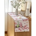 thumbnail image 5 of Table Runner 36 Inches Long for Kitchen Dining, Happy Easter Dresser Scarf Farmhouse, Dining Table Decorations for Wedding/Parties, Pink Spring Gnomes Eggs Flower Branch Rabbit 13 x 36 In, 5 of 8