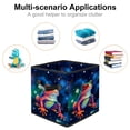 thumbnail image 2 of Starry Sky Frog Large Capacity Foldable Storage Basket with Handle, 10.8"x10.5"x10.6" - Storage Bins, Storage Containers, 2 of 6