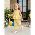 thumbnail image 5 of BemeyourBBs Toddler Baby Girls Summer Clothes 6 12 18 24 Months 2 3 4 Years Little Baby Girl Summer 2 Piece Outfits Gingham Plaid Sleeveless Square Neck Ruffled Tank Tops and Wide Legs Pants Set, 5 of 9