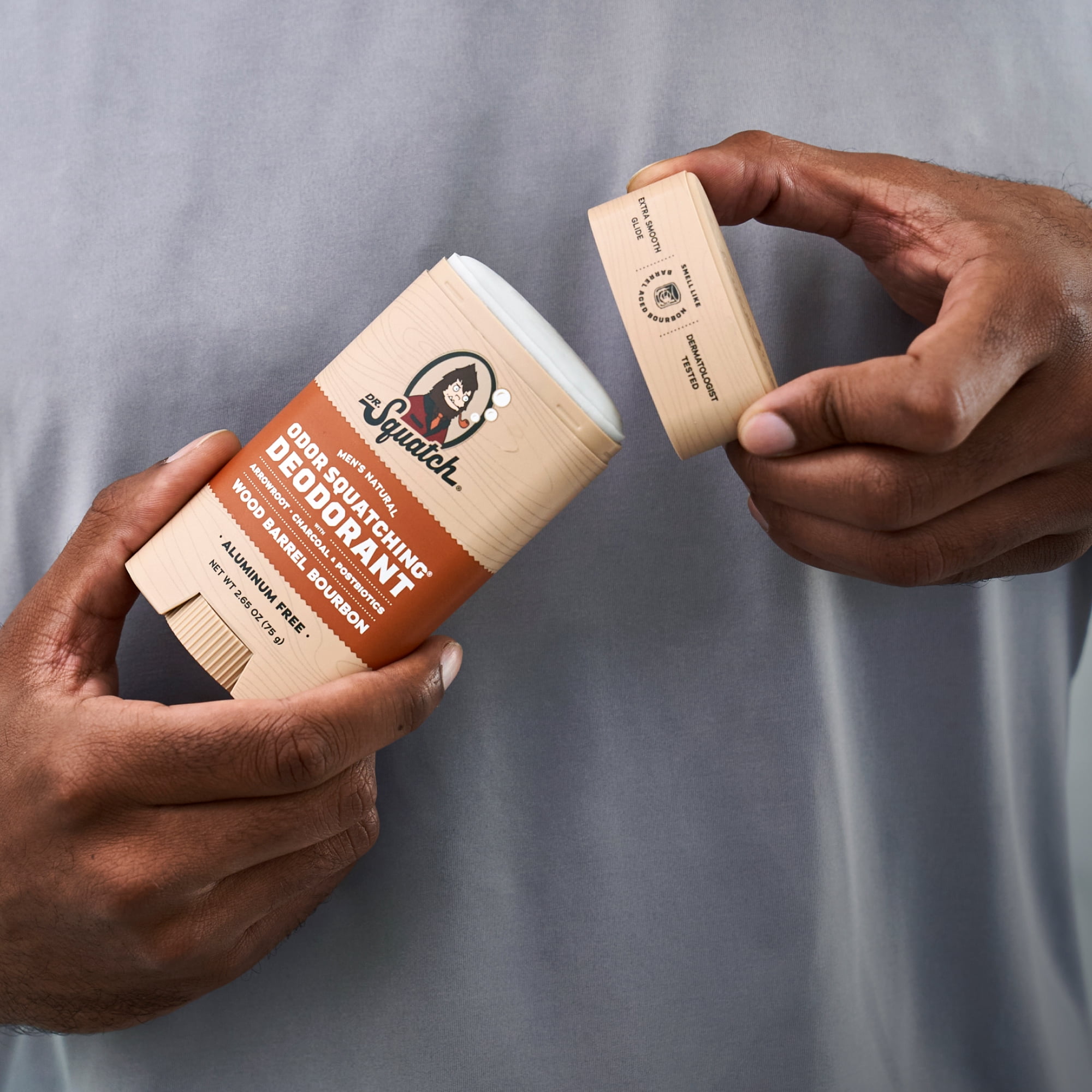 (2 pack) Dr. Squatch Mens Aluminum Free Deodorant, Natural Deodorant for Men, Wood Barrel Bourbon, 2.65 Oz