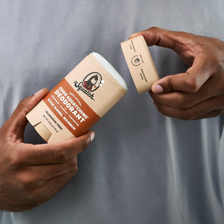 Dr. Squatch Men's Natural Deodorant, Wood Barrel Bourbon, 2.65 oz