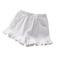 thumbnail image 3 of Gytharion Toddler Girls Elastic Waist Shorts Solid Casual Athletic Shorts Ruffle Hem Cute Summer Shorts 1-11 Years, 3 of 5