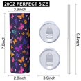 thumbnail image 3 of Butterfly 20oz Stainless Steel Skinny Tumbler – Vacuum Insulated Slim Travel Cup with Lid & Stainless Steel Straw, 360° Full Wrap Printed Tumbler for Home, Office & Outdoor Use, Spring, 3 of 6