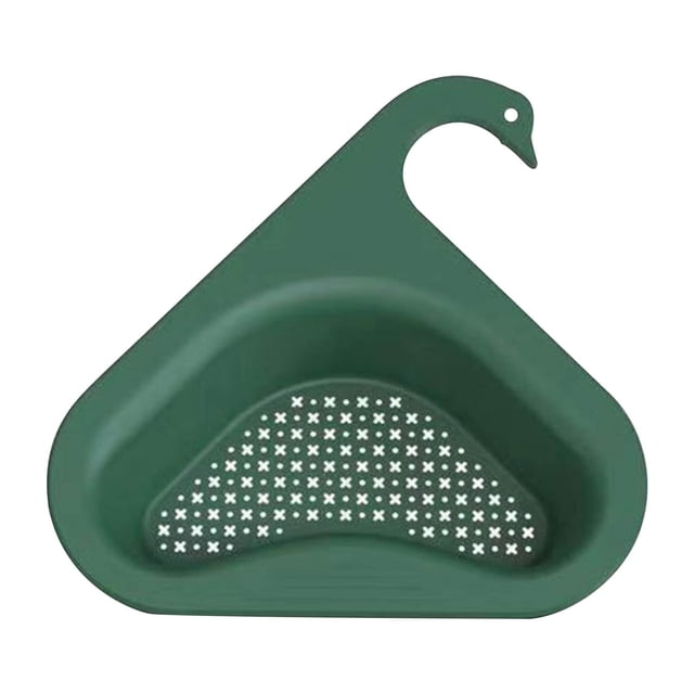 Aqestyerly Multi Functional Filter Basket Swan Draining Rack Hanging Strainer Rack Punch-Free Kitchen Sink Storage Organizer HWRETIE