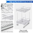 thumbnail image 6 of Fulgente 2 Tier Chrome Finish Pull Out Drawer Cabinet Organizer, Professional Wire Frame Shelf Heavy Duty Slide Out Kitchen Cabinets Storage Shelves, Sliding Rack for Cupboard (14"W x 18"D x 15.12''H）, 6 of 8