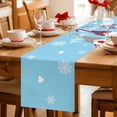 thumbnail image 5 of Christmas Blue Table Runner 108 Inches Long Farmhouse Dress Scarves, Cute Gnomes Xmas Winter Snowflakes Dining Tablerunner for Coffee Table/Kitchen Island/Party Décor, 13" x 108", 5 of 8