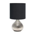 thumbnail image 1 of Simple Designs LT2073-SVB Lampe de Table Mini à Goutte Martelée Argentée, Noire, 1 of 6