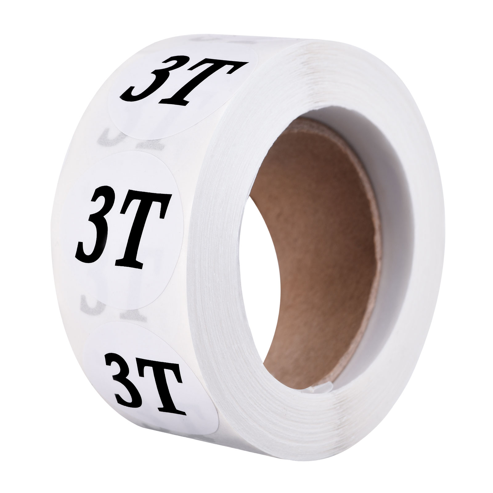 Clothing 3T Size Sticker Label Coding Label 25mm/1inch Dia 1 Roll 500 Round Labels for Retail Clothes Apparel