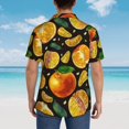 thumbnail image 6 of Daiia Tangerine Hawaiian Shirt for Men Gentle Cotton Regular Short Sleeve Casual-Small, 6 of 9