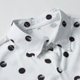 thumbnail image 2 of Wyobmus Men's Polka Dots Shirt Button Down Tshirt Flip Collar Long Sleeves Business Affairs Tops B-Black, 2 of 8