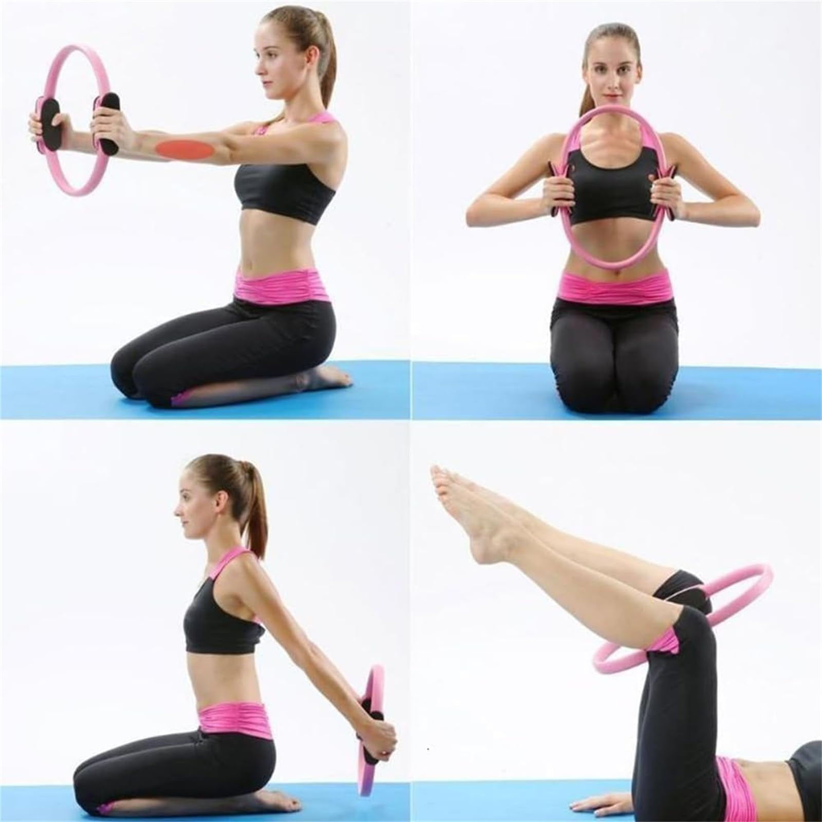 Pilates Ring and Ball Set with Resistance Bands, 25cm Yoga Ring, Stretch Straps, Latex Pull Bands, and Yoga Ball for Full-Body Workout and for Women's Home Workouts & Beginners
