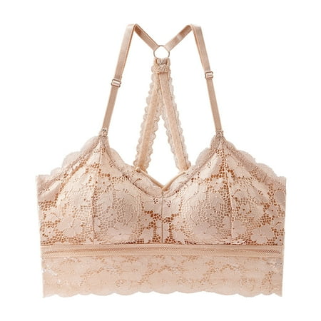 

DENGDENG Womens Lace Bralettes Wireless Bralette for WomenSexy Halter Cami Bra