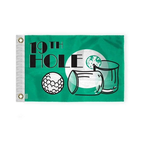 AGAS 19th Hole Golf Flag with Brass Grommets - Printed Nylon & Stitched Edges
