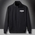 thumbnail image 4 of Sudaderas para hombre, jersey de corte ajustado, ropa para hombre, sin capucha, estampado, cremallera completa, top gráfico, color pastel, baratas, otoño, cálidas, emo, 4 of 5