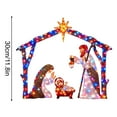 thumbnail image 4 of YaoZQ Lighted Nativity Scene Outdoor, 2D Acrylic Jesus Birth Stable Decoration with LED Lights, Religious Easter Decor for Home Garden, Blue, 12 x 12 in, 4 of 9
