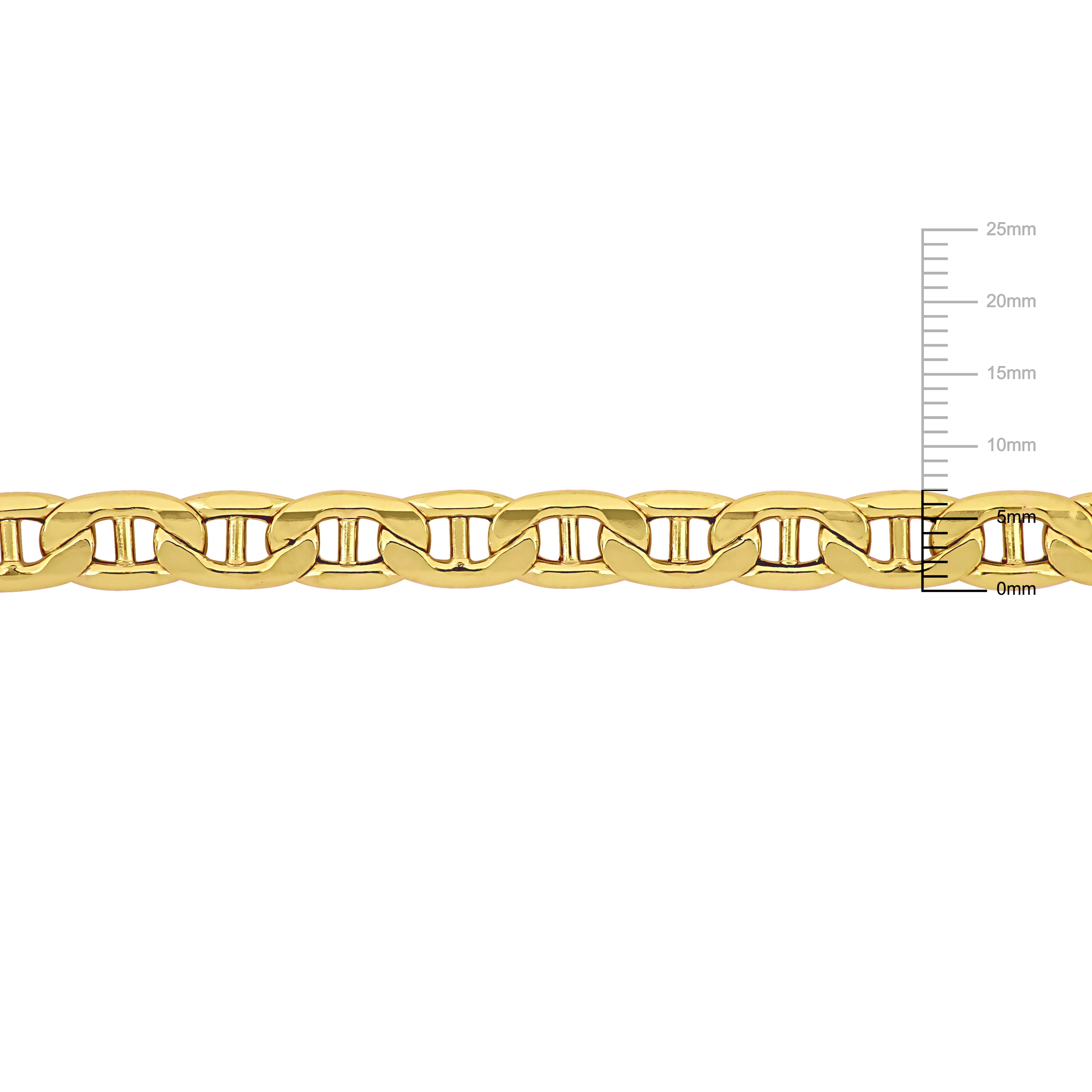 Everly Women's 7mm 10kt Yellow Gold Mariner Chain Bracelet - 7.5 in.