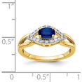 thumbnail image 3 of 14k Yellow Gold Diamond and Sapphire Ring - Ring Size 7.0-2.4gm, 3 of 6