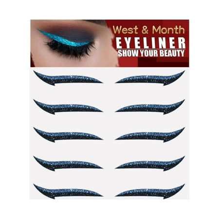 

Bebiullo 5 Pairs Reusable Eyeliner Stickers Glitter Self Adhesive Eyeshadow Stickers