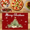 thumbnail image 4 of JOOCAR Merry Christmas Tree Holiday Design Linen Table Mats Set of 4 for Home Kitchen Table Decor 12x18 inch, 4 of 5