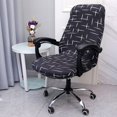 thumbnail image 3 of Printed Office Chair Covers, Stretch Computer Chair Cover Universal Boss Chair Covers Modern Simplism Style High Back Chair Slipcover (Star City-Dark Gray, Large), 3 of 6