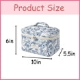 thumbnail image 2 of Bolsa de maquillaje uekeboag grande de viaje acolchada con estampado floral de algodón, 2 of 7
