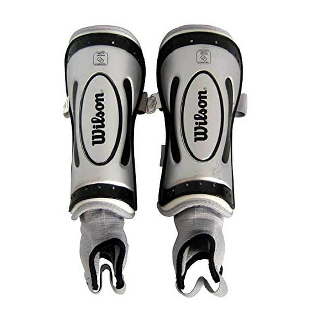 Wilson Ultra NOCSAE Approved Shin Guard (Silver, Large)
