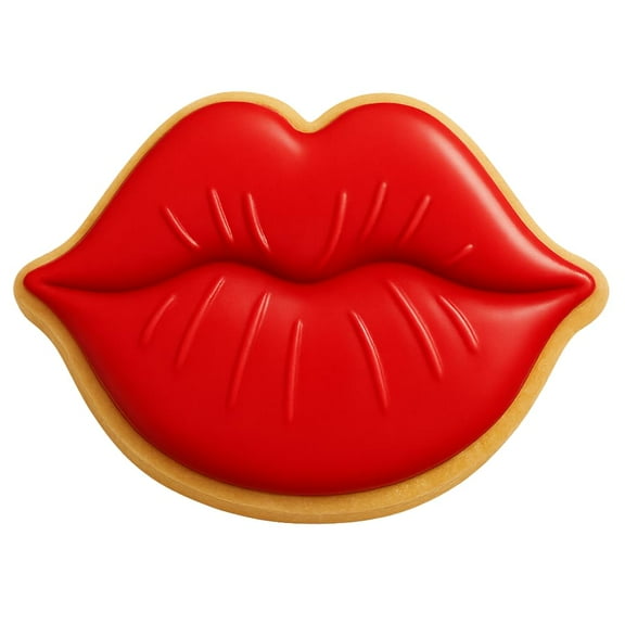 Luscious Lips with Lines Cookie Cutter - 4x3" Fun Kitchen Party Design