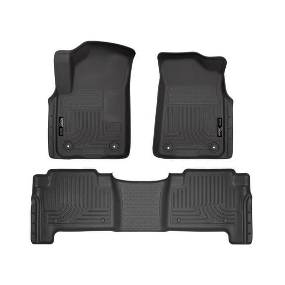 Husky Liners 95671 Weatherbeater Floor Mats Fit 2019-2024 INFINITI QX80, 2019-2024 Nissan Armada - Front/2nd Seat - Black