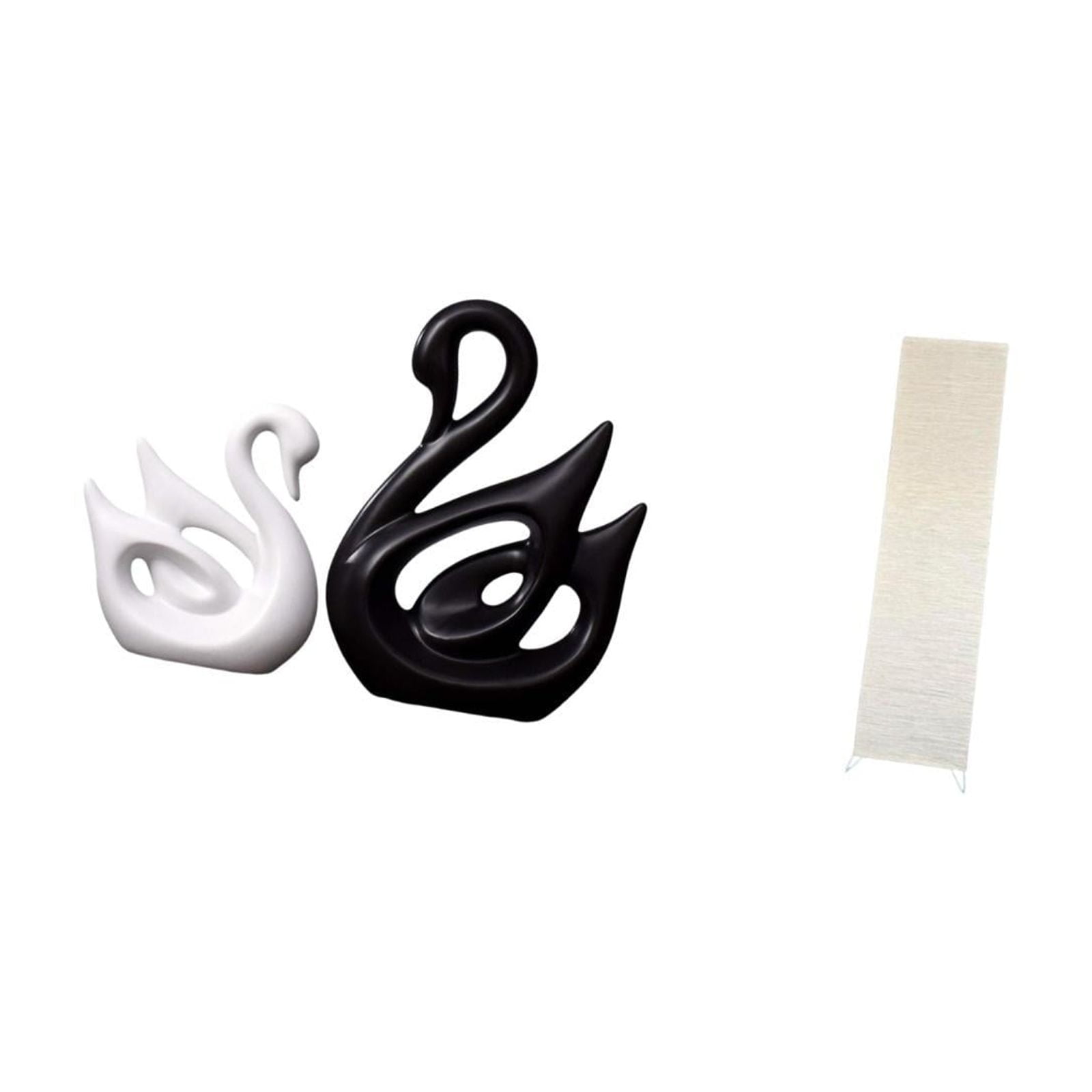 2 Pieces Ceramic Swan Statue Paper Floor Lamp Shade Deer Sculpture Minimalist Design for Living Room Office Decor