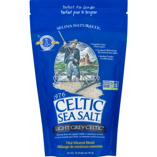 Celtic Sea Salt Light Grey Coarse Sea Salt, 16 Oz Bag