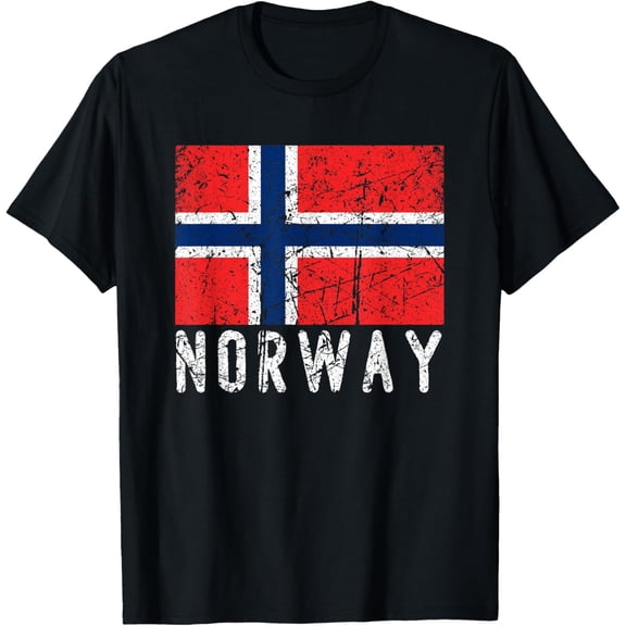 Playful Comfort Tee - Norwegian Flag Of Norway Distressed Mens Womens Kids T-Shirt