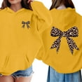 thumbnail image 4 of Ruyang Teen Girls Oversized Pullover Hoodies Leopard Bow Graphic Hooded Sweatshirts Spring Cute Trendy Sweater Pocket, 4 of 8