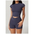 thumbnail image 3 of Conjuntos de entrenamiento for mujer, 2 piezas, sujetador deportivo, camiseta sin mangas, polainas de cintura alta, gimnasio, yoga, ropa activa, camiseta de entrenamiento for mujer, 3 of 7
