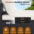 thumbnail image 4 of Gianna 7 Piece Outdoor Patio Sectional Sofa, Modular Wicker Furniture Set with 2.8" Thick Cushions, Adjustable Feet, All-Weather Rattan Outdoor Couch for Backyard, Poolside, Black, 4 of 6