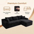thumbnail image 3 of Leumius 106.3" Cloud Modular Sectional Sofa Couch with L-Shape Chaise,Modern Minimalist Upholstered Couches for Living Room Bedroom No Assembly Required Black-R, 3 of 9