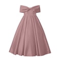 thumbnail image 4 of Bmisegm Girls Dress Formal off Shoulder Solid Big Bow Sleeveless Floor Length Party Gown Big Kids Toddler Girl Dresses, 4 of 4