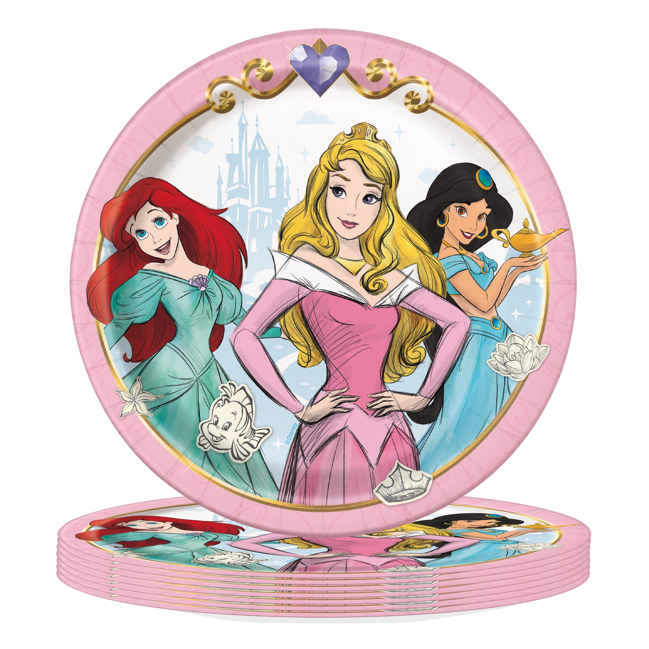Disney Princess Paper Dessert Plates, 7in, 8ct