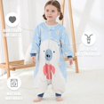 thumbnail image 4 of saco de dormir de pierna cálida para niña y niño, pijama con patas de franela de manga larga para niños, saco de dormir grueso de dibujos animados de animales unisex de 5 a 6 años (oso polar azul), 4 of 5