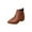 Brown, variant on Busydd Womens Ankle Boots Trendy Solid Color Zipper Womens Booties Casual Thick Heel Booties for Women Low Heel Ankle Boots for Women 5.5
