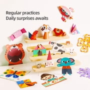 Level 1 Kids Origami Activity Book, Educational Brain Game Craft Kit, Handwork Tool for Fine Motor Skills Creative Gift