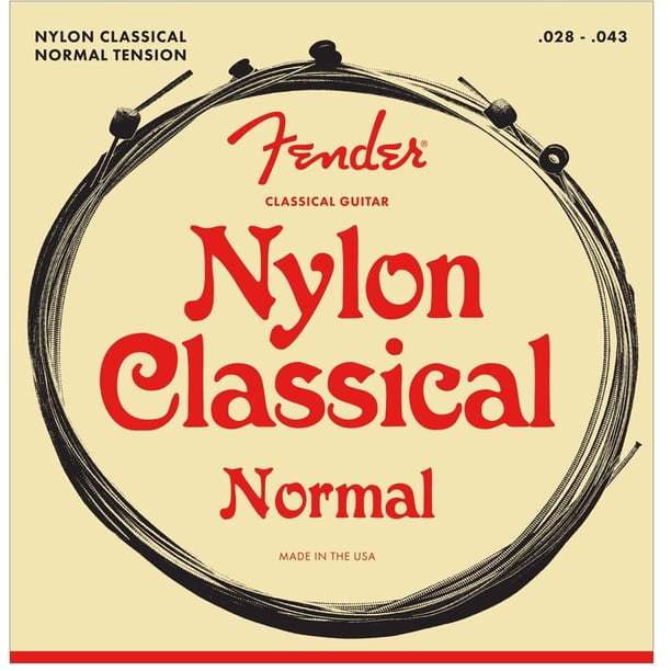 Cuerdas Fender Nylon 130 para guitarra acústica, transparentes y plateadas