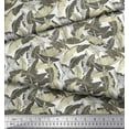 thumbnail image 2 of Soimoi White Moss Georgette Fabric Palm Leaves Print Fabric by the Yard 42 Inch Wide, 2 of 3