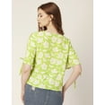 thumbnail image 4 of Moomaya WomenS Printed Round Neck Top, Tie-Up Cold Shoulder Top, 4 of 8