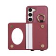 thumbnail image 7 of Crossbody Wallet Case for Samsung Galaxy S22 with Make-up Mirror, PU Leather Lanyard Purse Magnetic Clasp Card Holder, Flip Kickstand Shockproof Phone Cover for Samsung Galaxy S22, Winered, 7 of 7