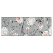 Pioneer Flower Floral Print Pattern Kitchen Rug Mat,Kitchen Runner Rugs Non Skid Washable,Decorative Kitchen Floor Mats for Kitchen,Sink,Laundry,17"X47"